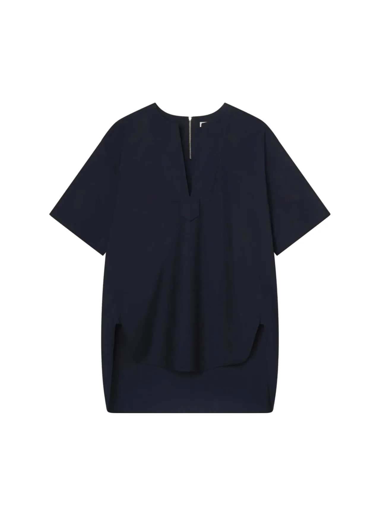Erin Cotton Poplin Top - Deep Navy