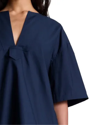 Erin Cotton Poplin Top - Deep Navy