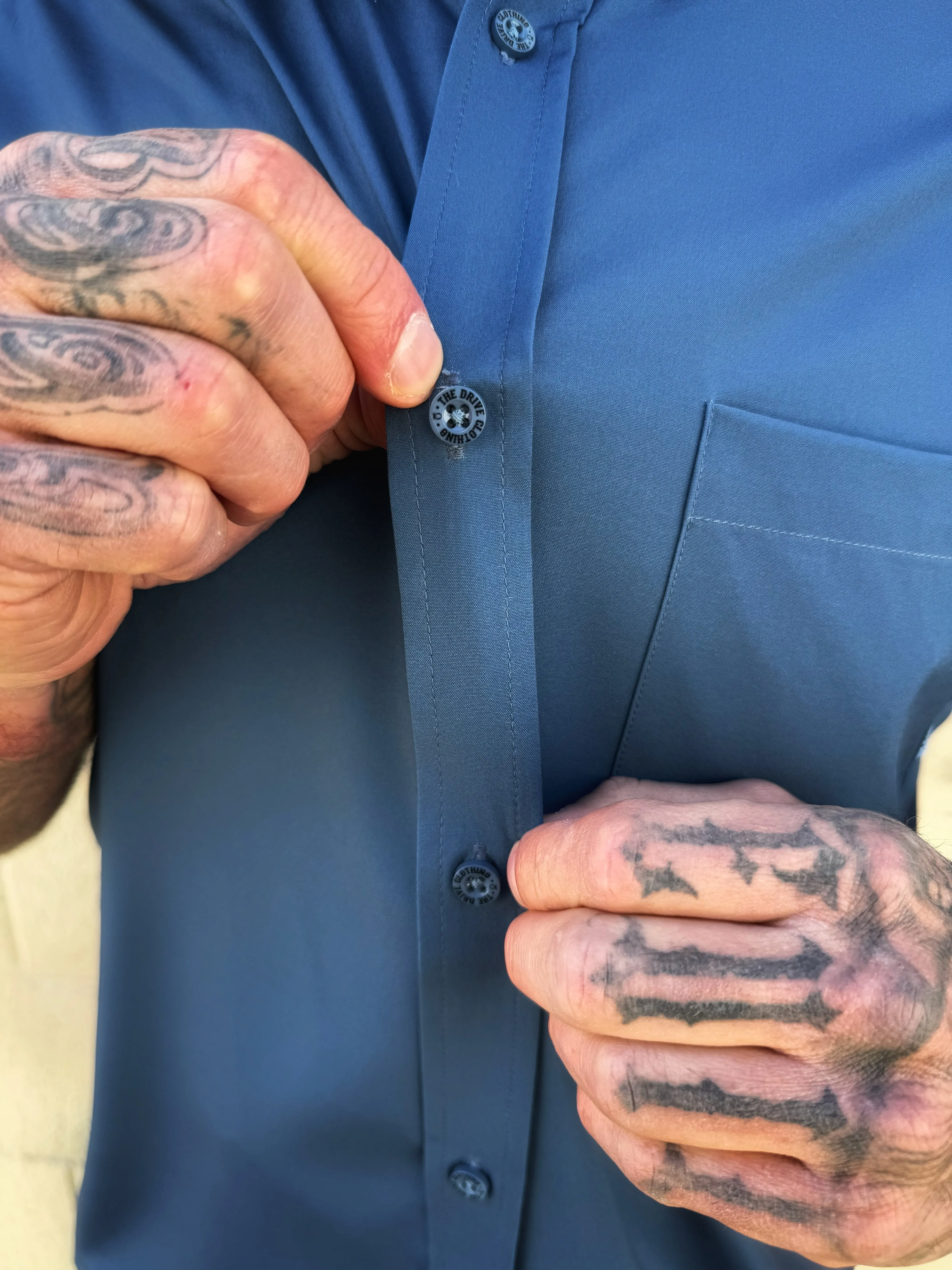 ESSENTIAL COBALT BLUE BUTTON UP
