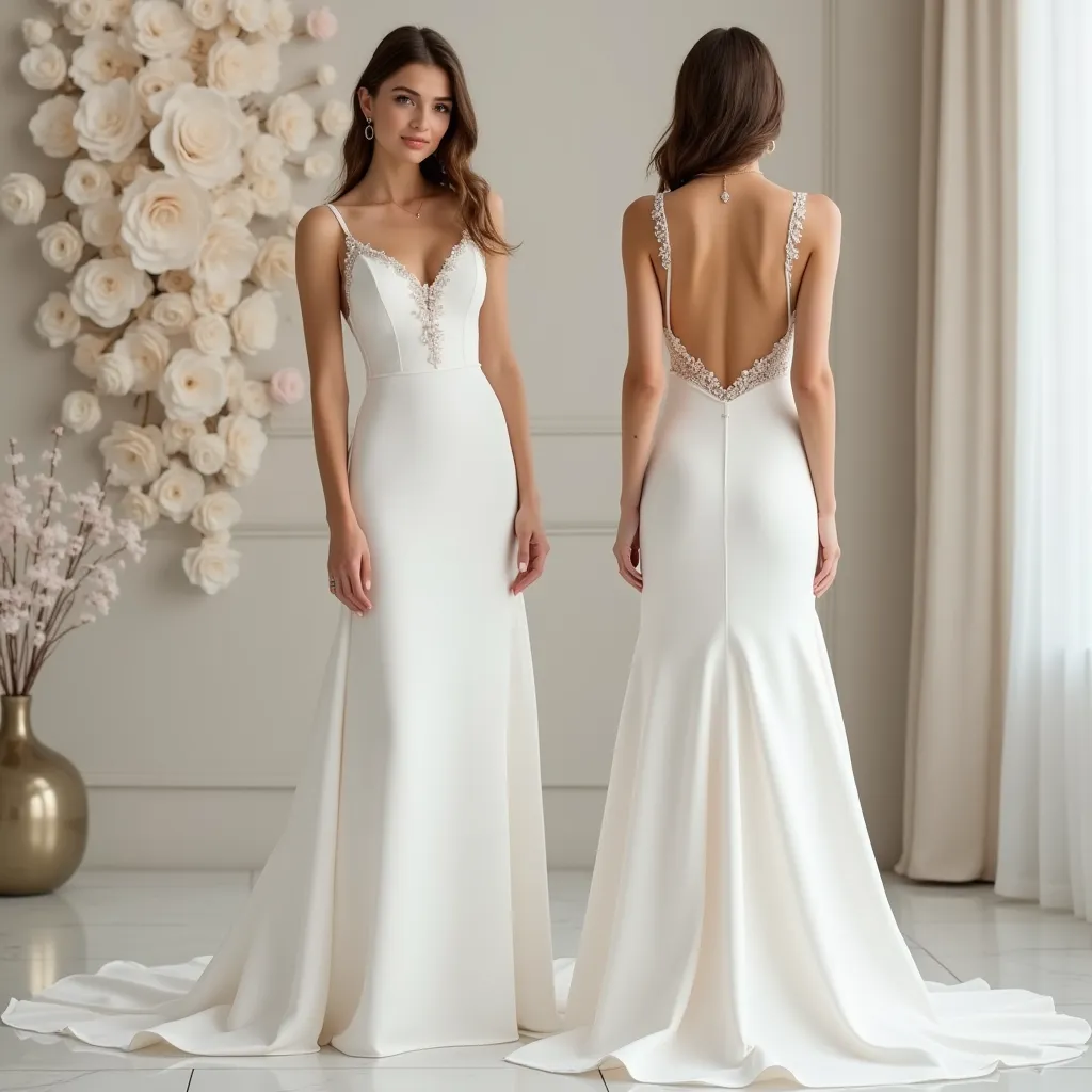Ethereal Charm – Lace & Satin A-Line Wedding Dress