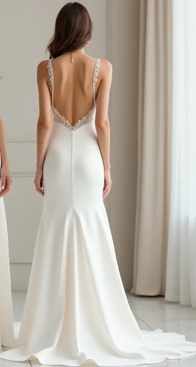 Ethereal Charm – Lace & Satin A-Line Wedding Dress