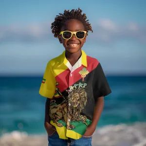 Ethiopia Lion of Judah Kid Hawaiian Shirt Ethiopia Empire 1270-1974 LT15