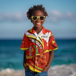 Ethiopia Tigray Kid Hawaiian Shirt Revolution Emblem Freedom Fighters and Flag DT02