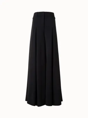 Extra Wide Palazzo Wool Stretch Twill Pants