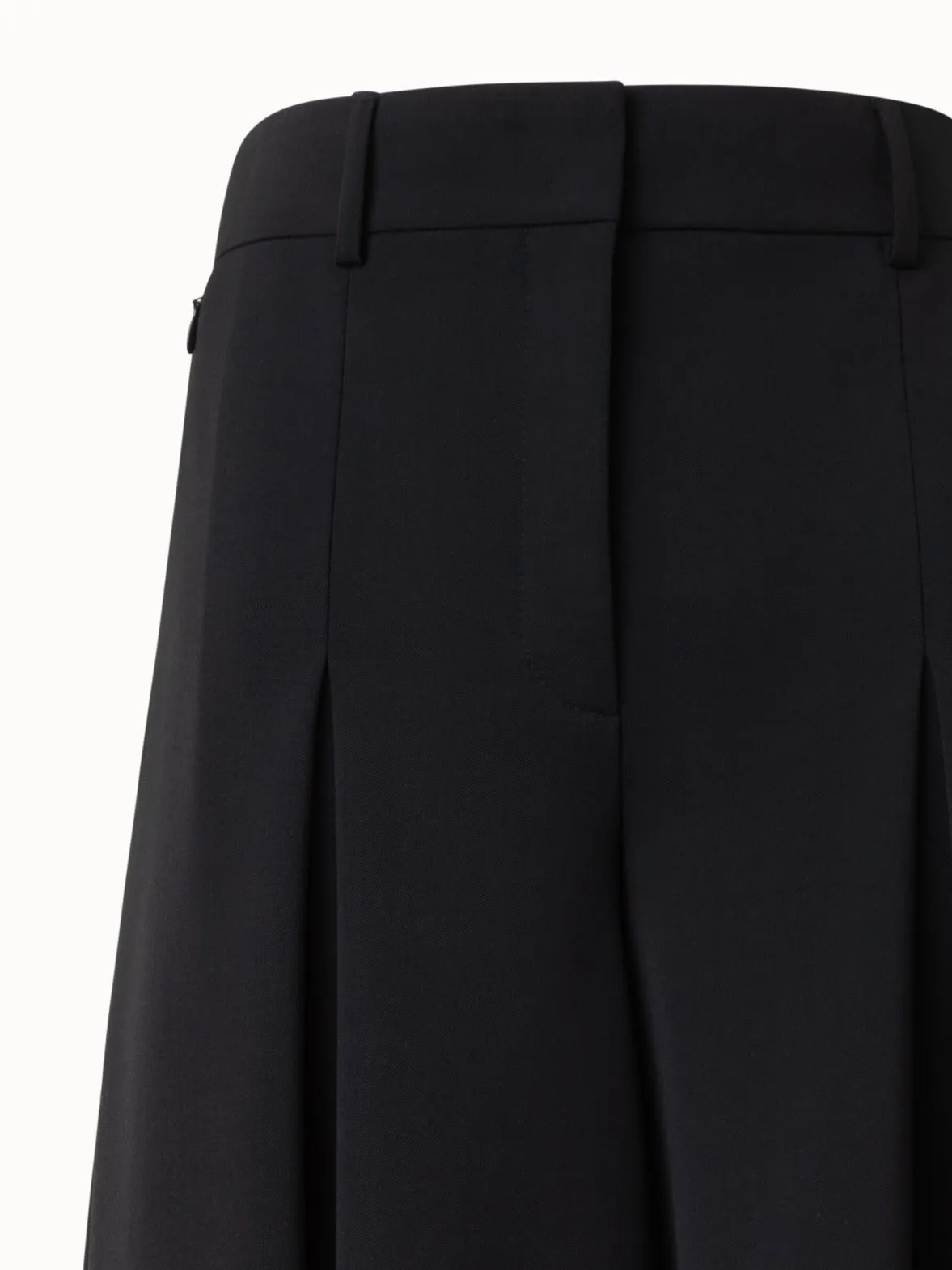 Extra Wide Palazzo Wool Stretch Twill Pants