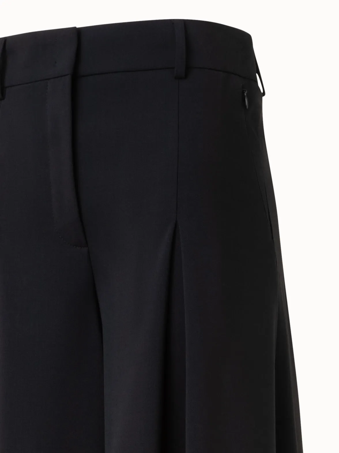 Extra Wide Palazzo Wool Stretch Twill Pants