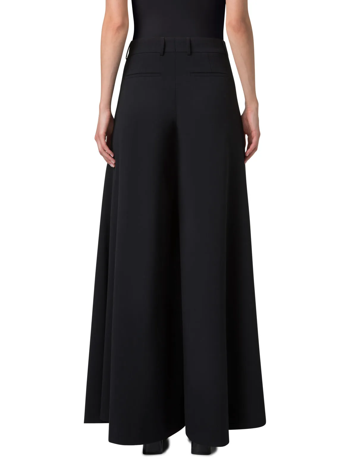 Extra Wide Palazzo Wool Stretch Twill Pants