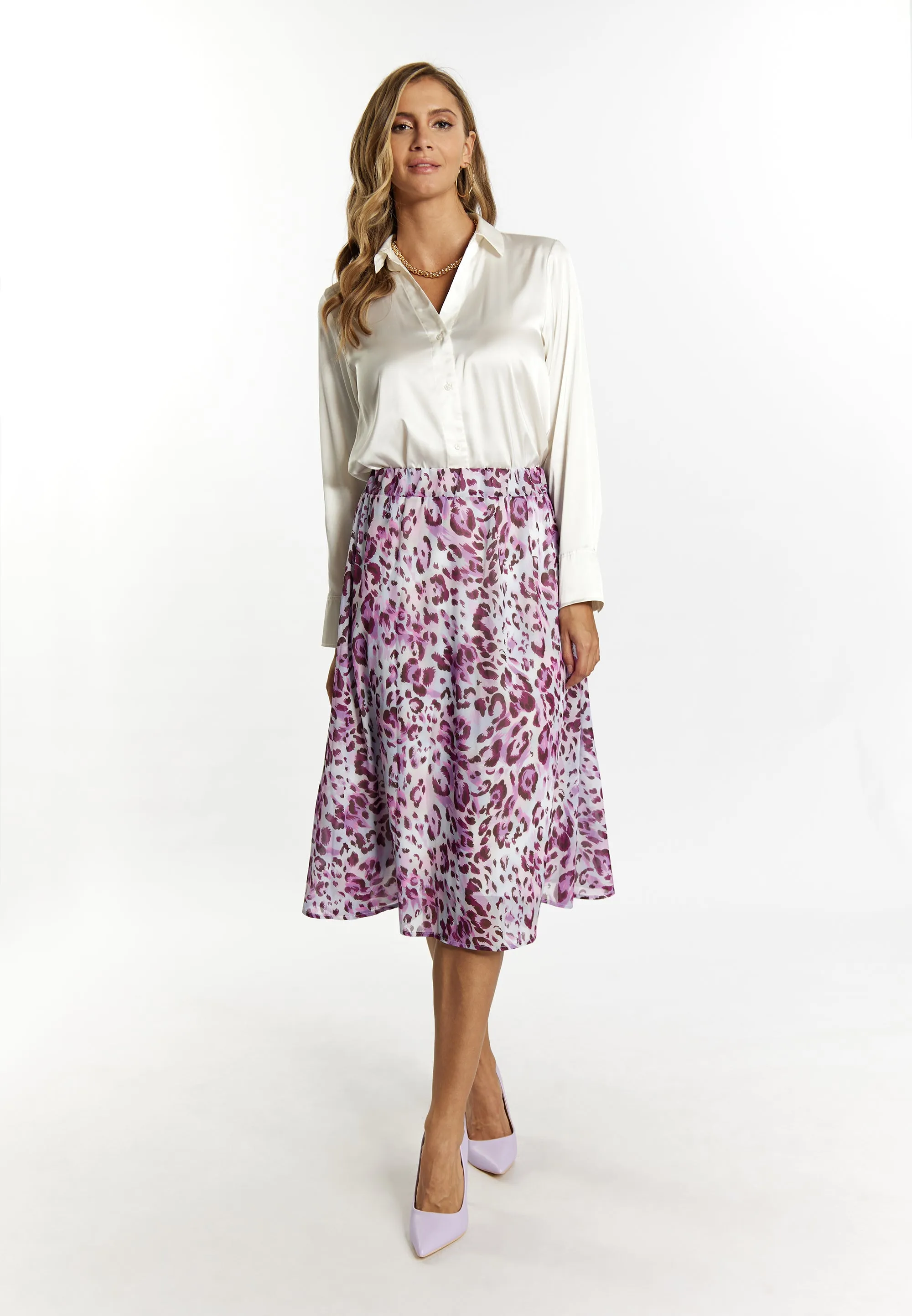 faina Women's Skirt With Leopard Print