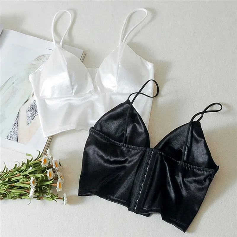 Fashion Women Lady Casual Tops Tube Chest Wrap Bandeau Underwear Black White Wrapped Chest