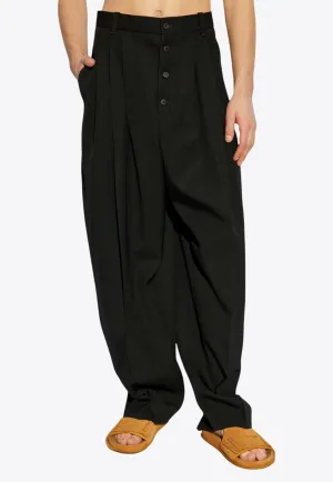 Fernando Pleated Wool Pants