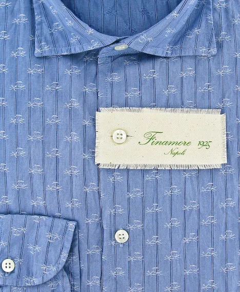 Finamore Napoli Blue Button-Front Shirt – Size: Medium US