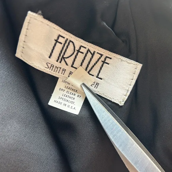 Firenze Vintage Black leather pencil skirt