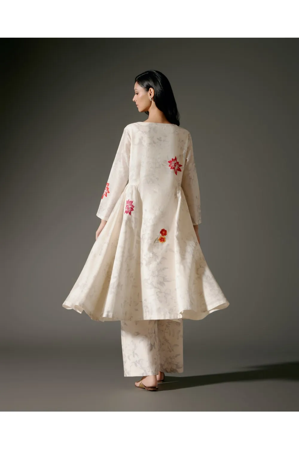 Flared A-Line Tunic Set in Chanderi Silk