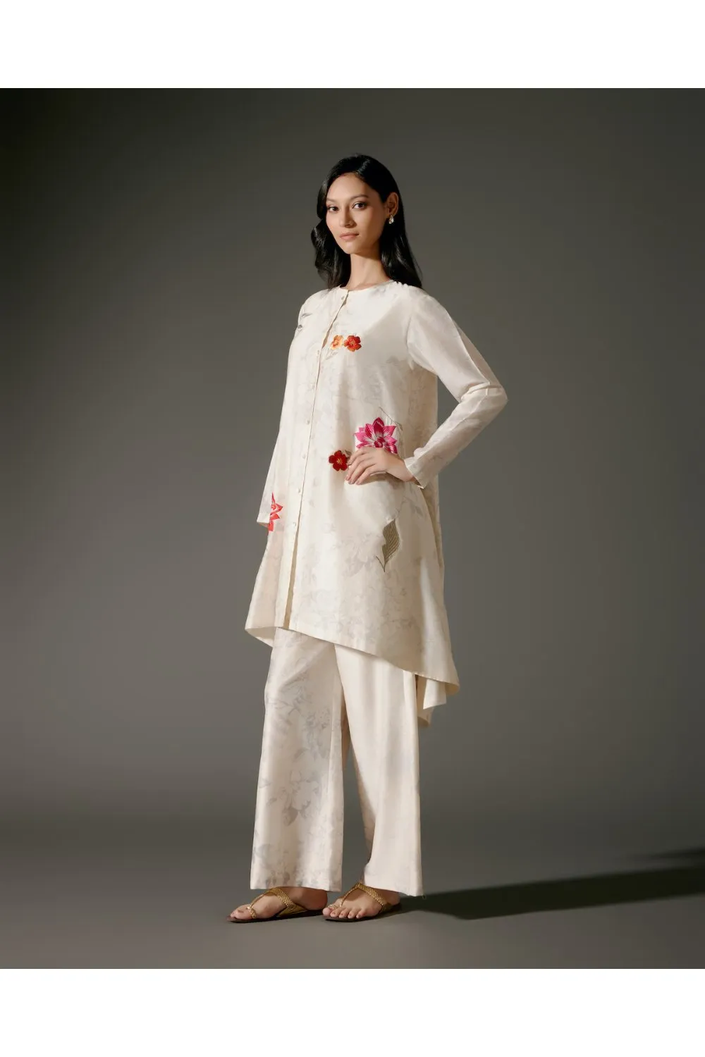 Flared A-Line Tunic Set in Chanderi Silk