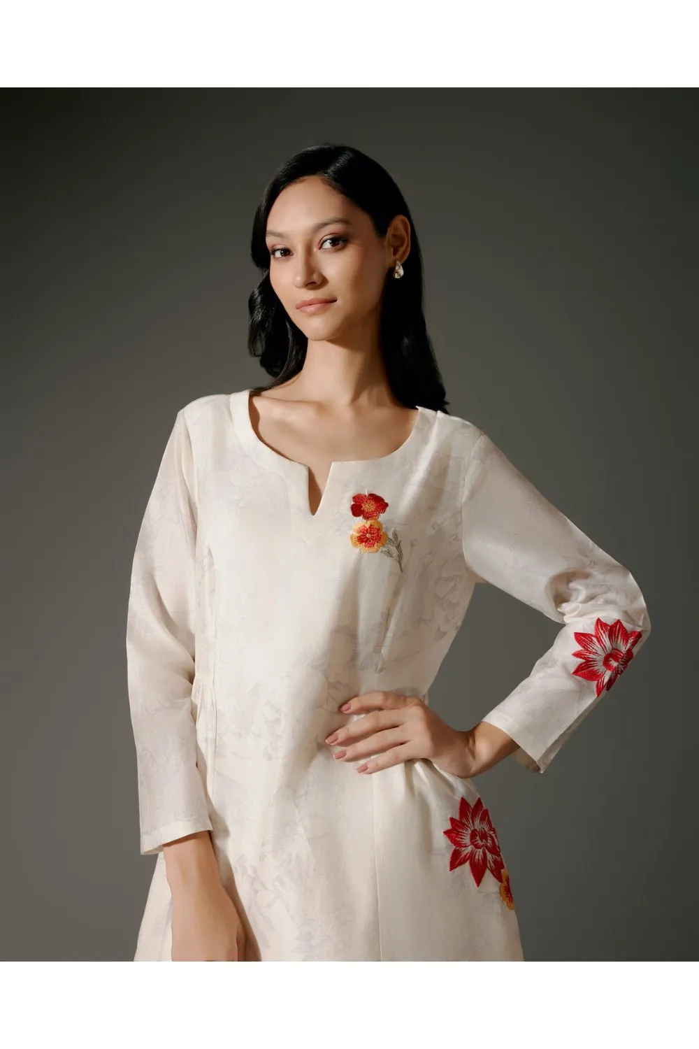 Flared A-Line Tunic Set in Chanderi Silk