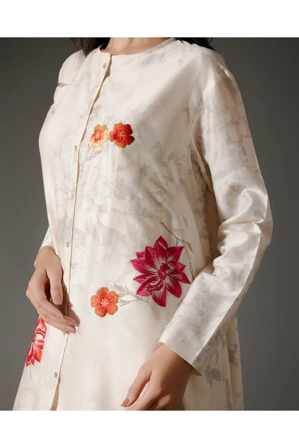 Flared A-Line Tunic Set in Chanderi Silk