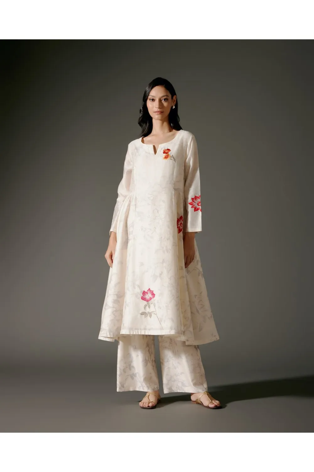 Flared A-Line Tunic Set in Chanderi Silk