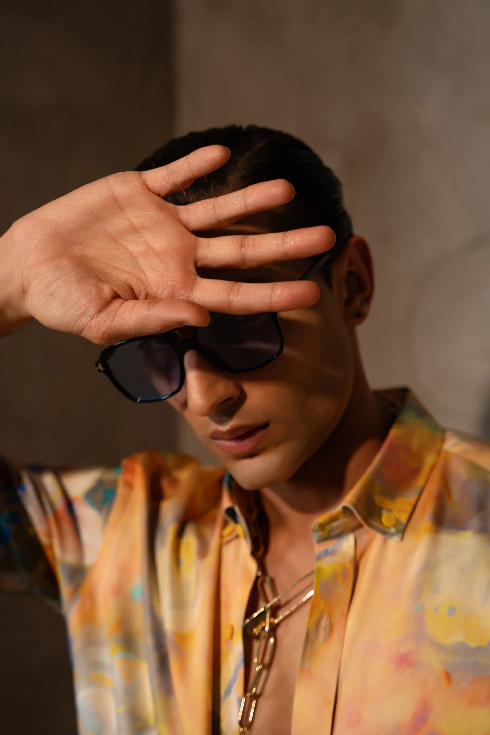 Floral Oil Paint Pattern Cotton Silk Shirt