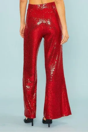Front Zipper Sequin Pants
