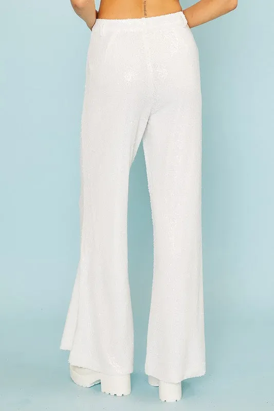 Front Zipper Sequin Pants