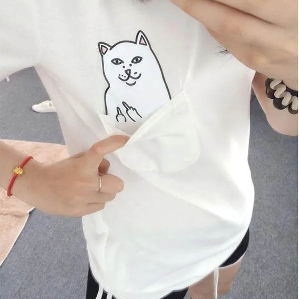 Funny Middle Finger Cat Shirt for Women - Holiday Sale!