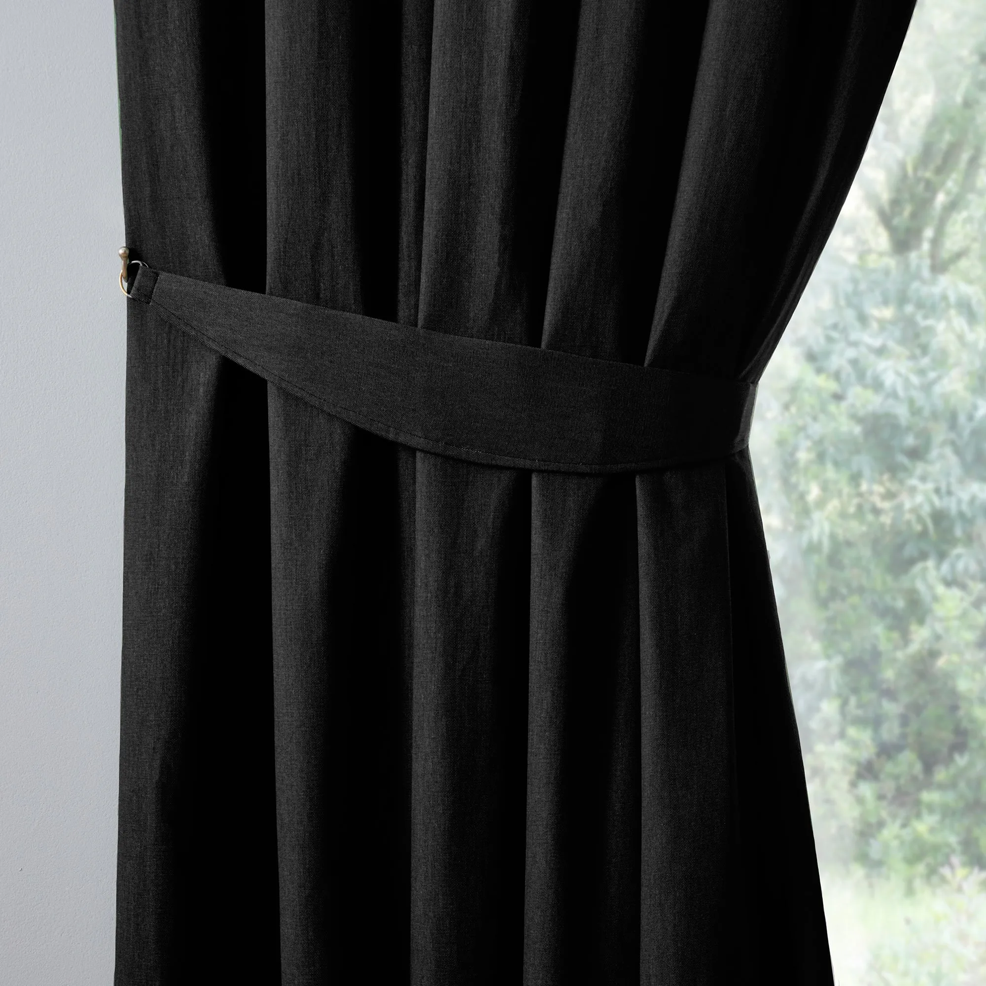 Fusion Dijon Pencil Pleat Curtains  - Black