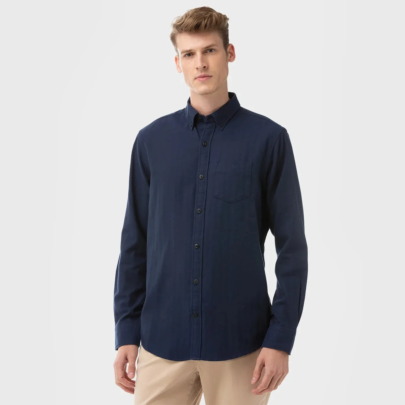 GANT Navy Tech Prep Herringbone Button Down Shirt 3020030 Size M NWT