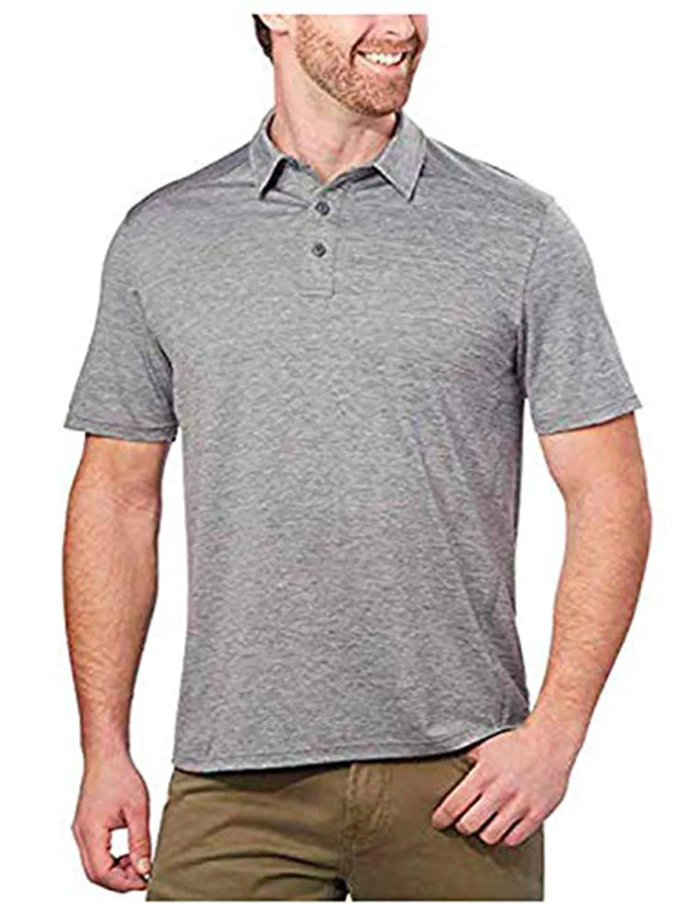 G.H. Bass & Co Men's Short Sleeve 3 Button Polo Shirt
