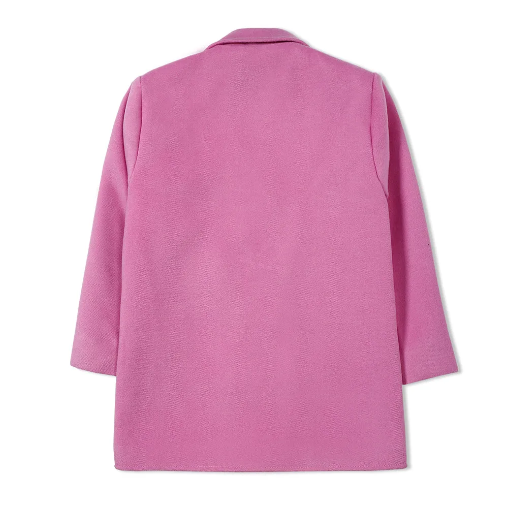 Girls Classic Pink Pea Coat