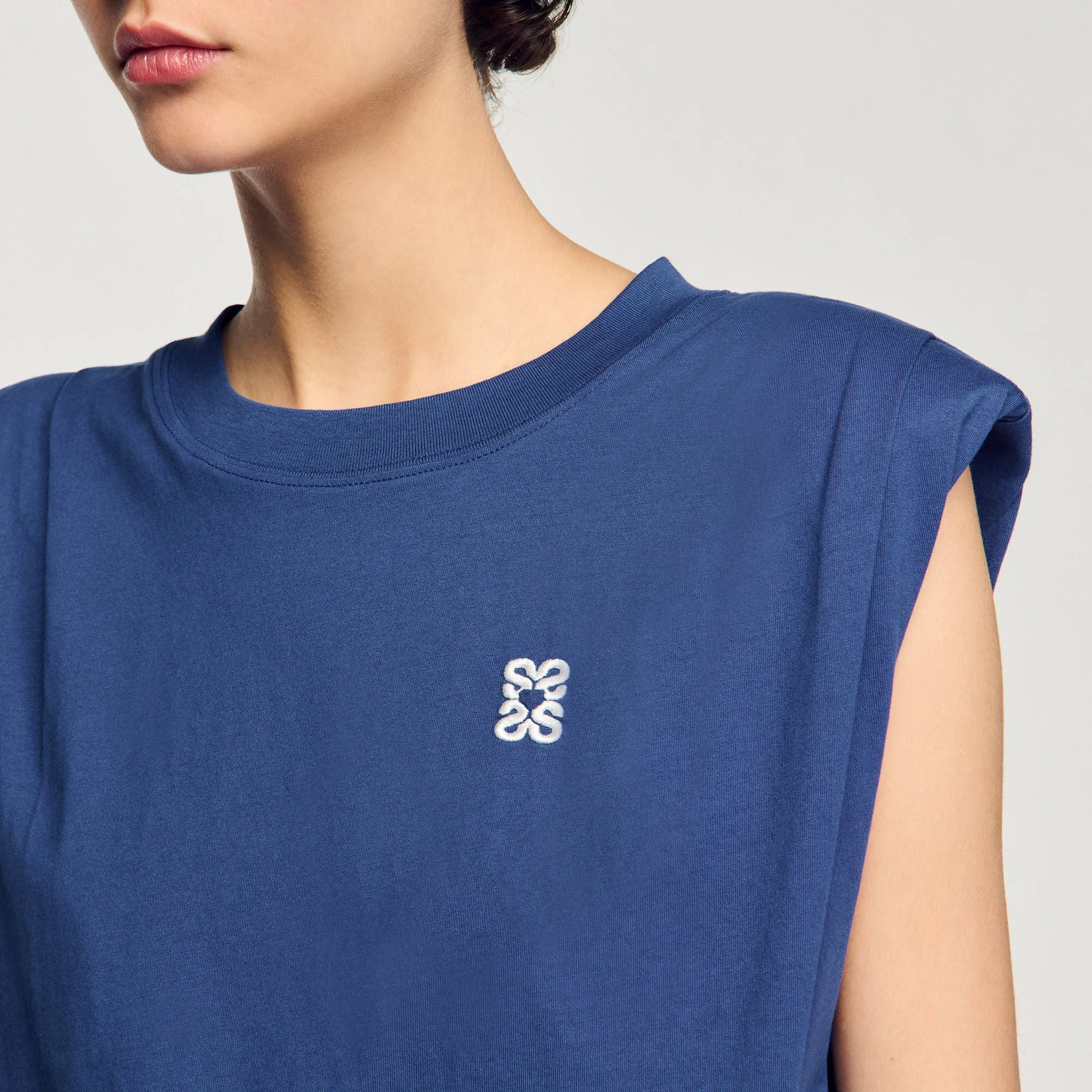 Glenn Short Draped T-Shirt Navy Blue