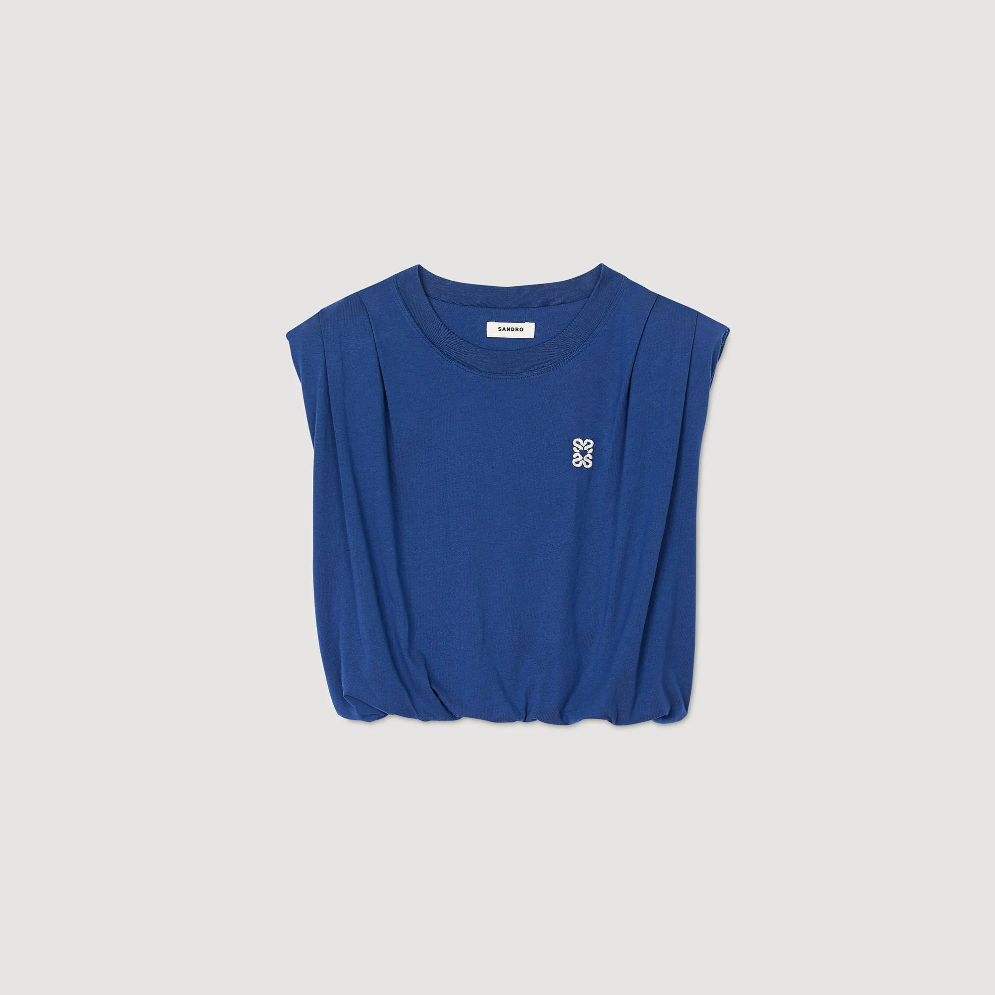 Glenn Short Draped T-Shirt Navy Blue