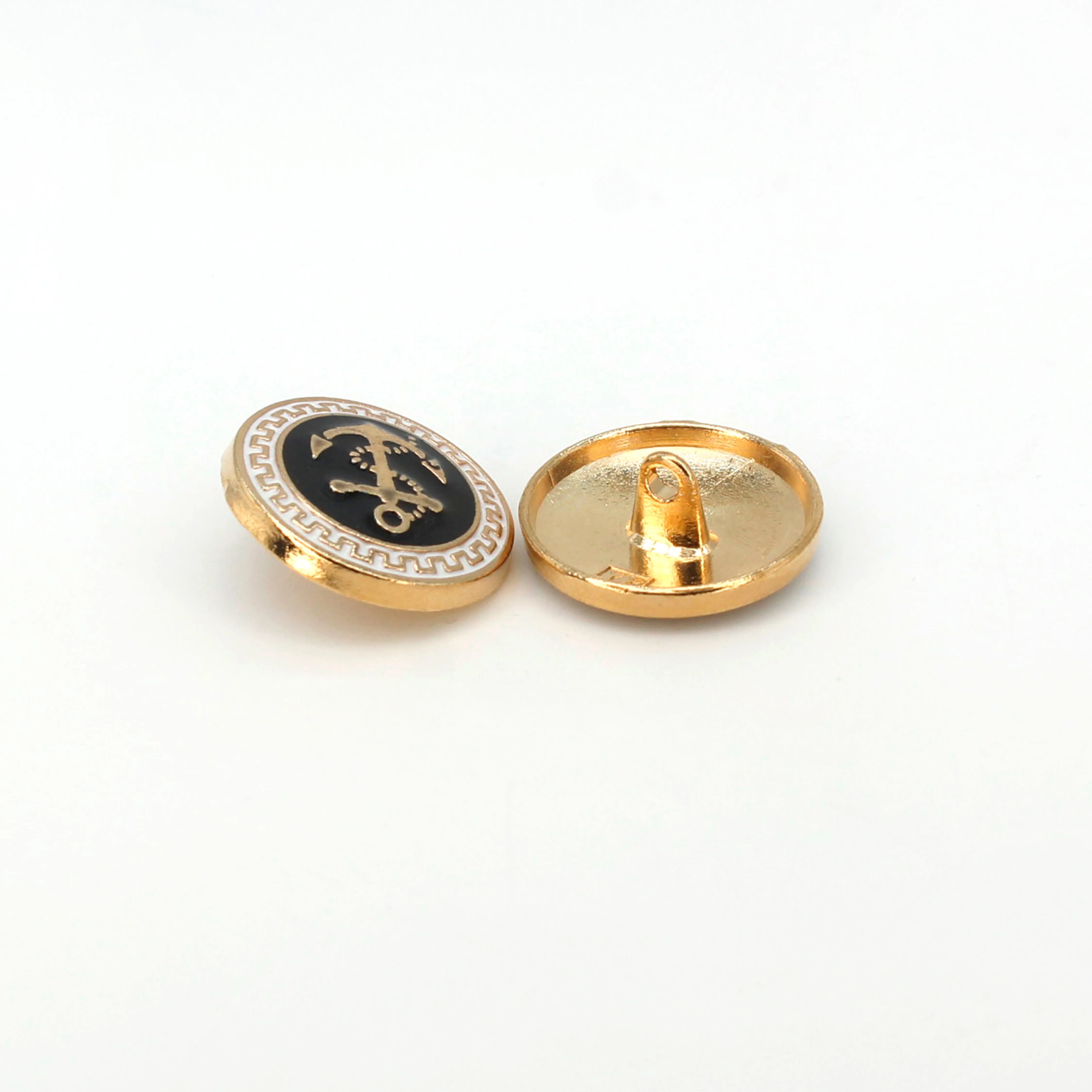 Gold and Black Anchor Metal Button (7 Big   7 Small)