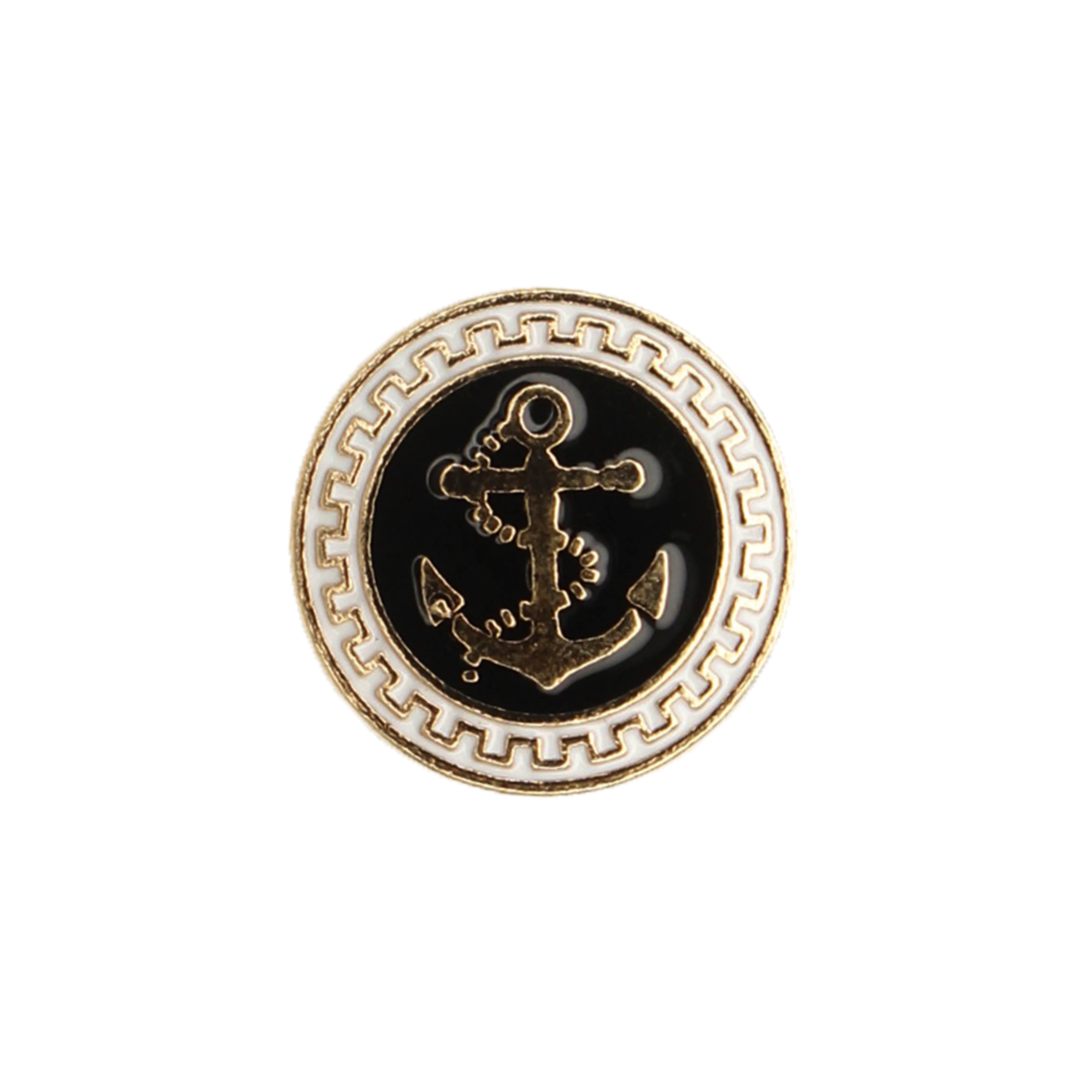 Gold and Black Anchor Metal Button (8 Big   8 Small)