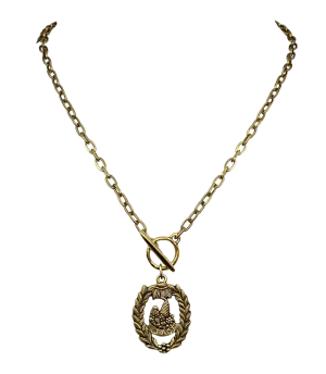 Gold Plated 18" Chain with Gold Plated Peace Cornucopia