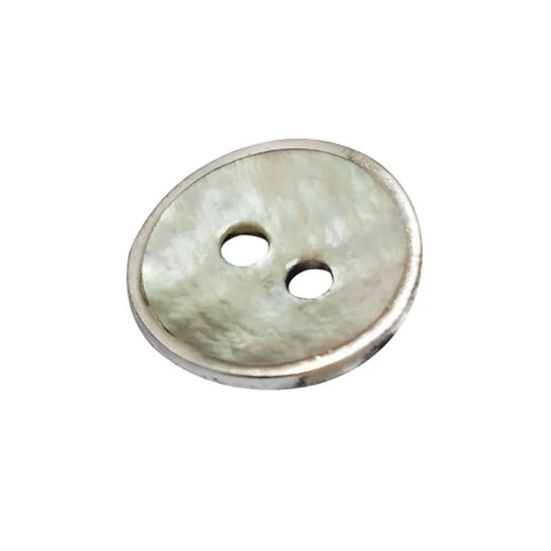 Gold Silver Edge Mother of Pearl 2-Hole Round Shell Buttons 100 Pack