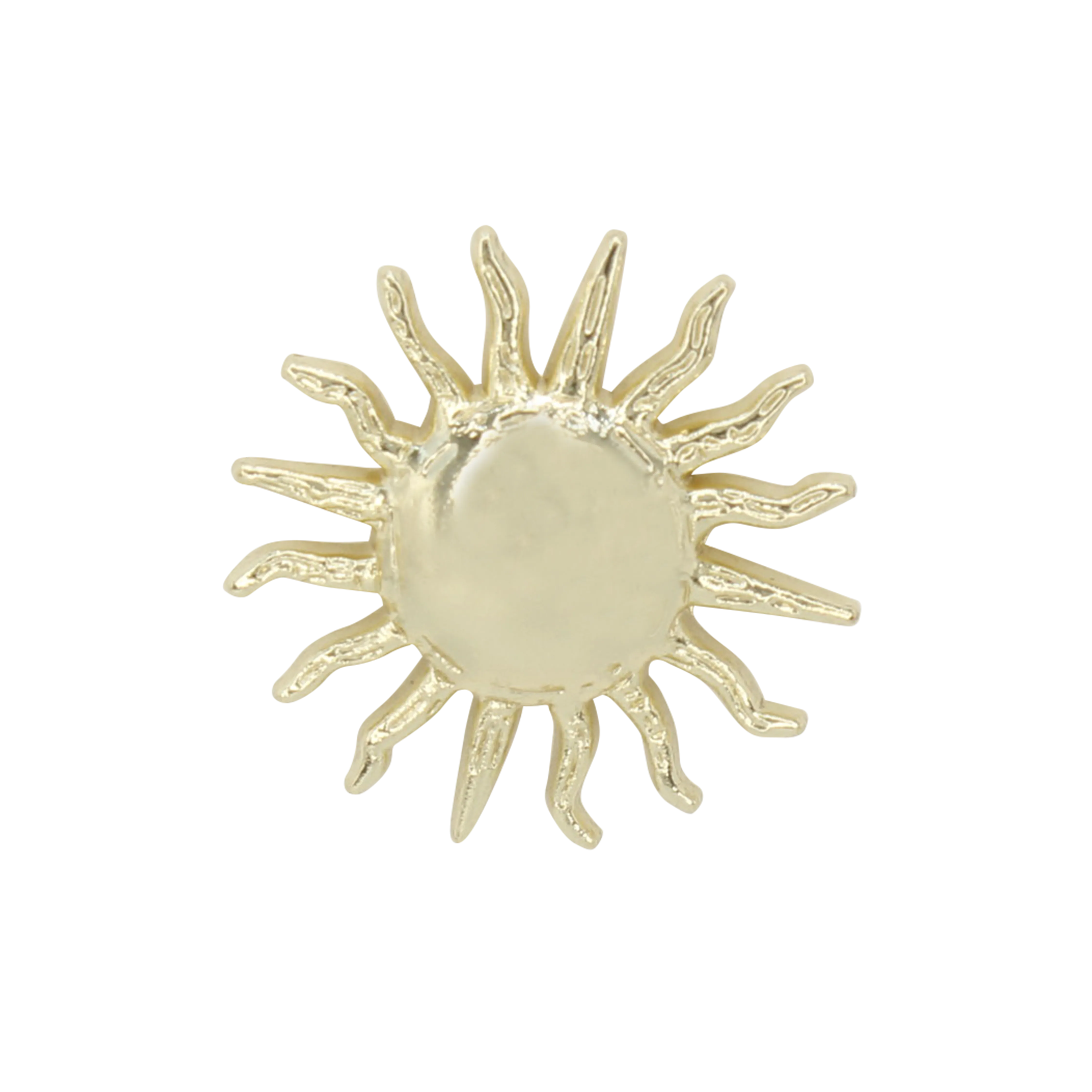Golden Sunburst with Radiant Rays Metal Button (Pack of 8 Buttons)
