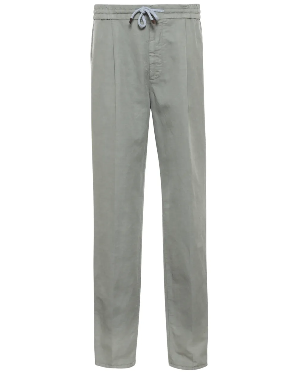 Green Dyed Pleated Drawstring Pant