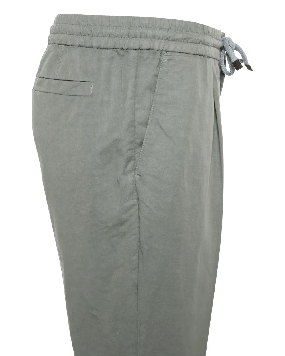 Green Dyed Pleated Drawstring Pant