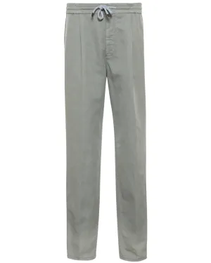 Green Dyed Pleated Drawstring Pant