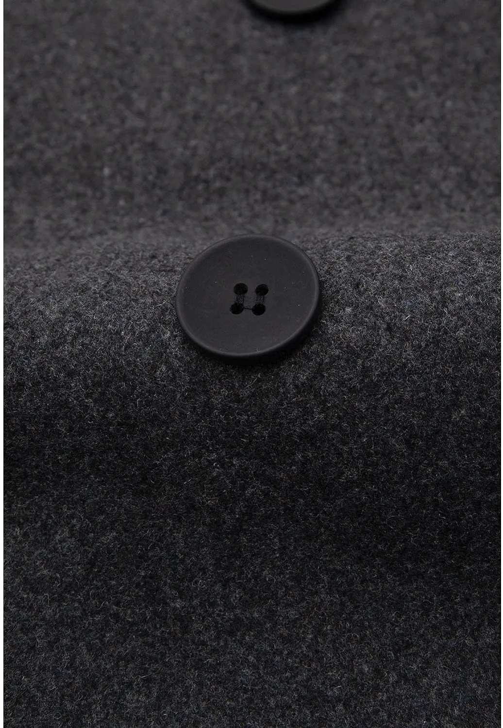 Grey Men'S Wool Blend Double Breasted Pea Coat