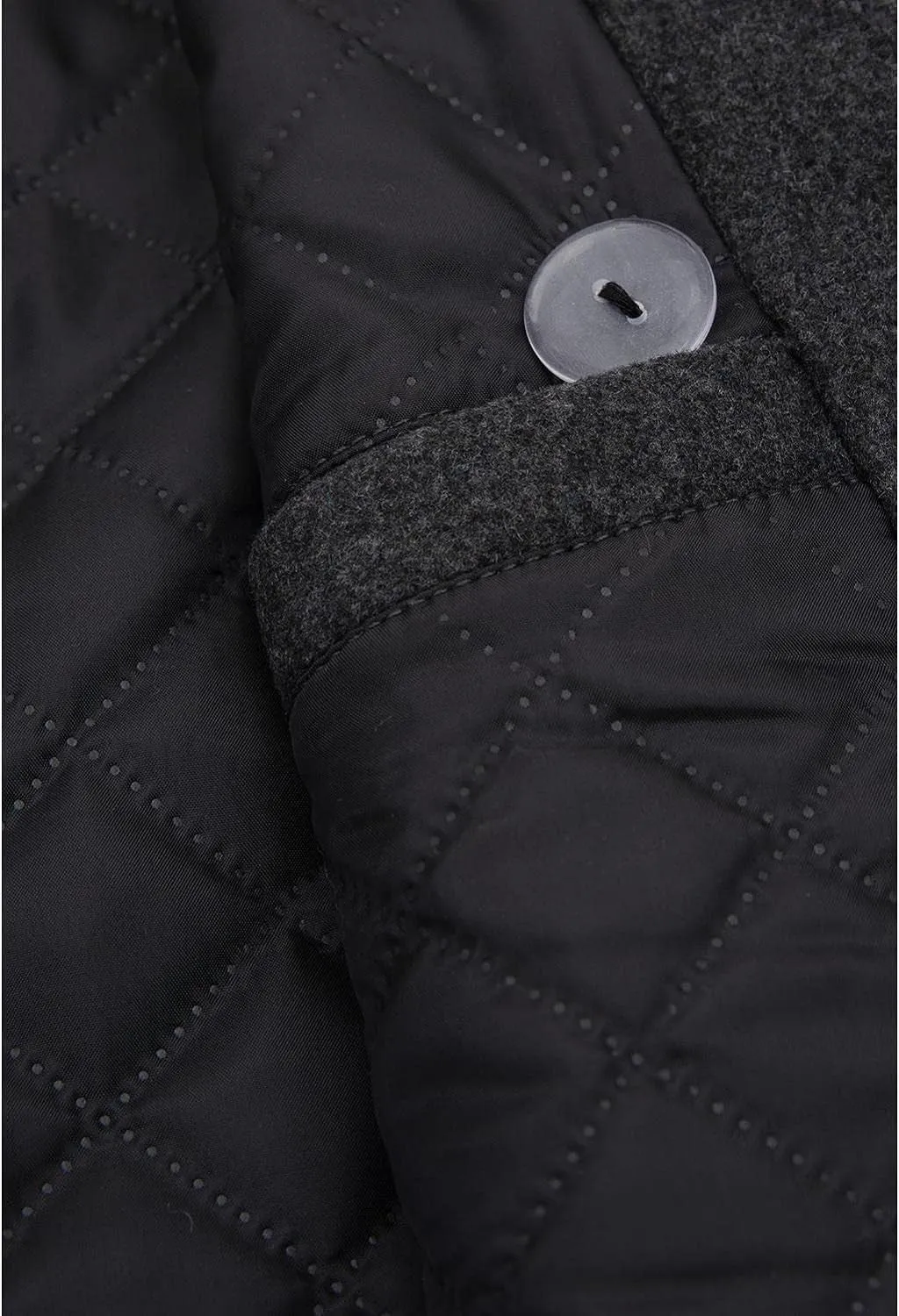 Grey Men'S Wool Blend Double Breasted Pea Coat
