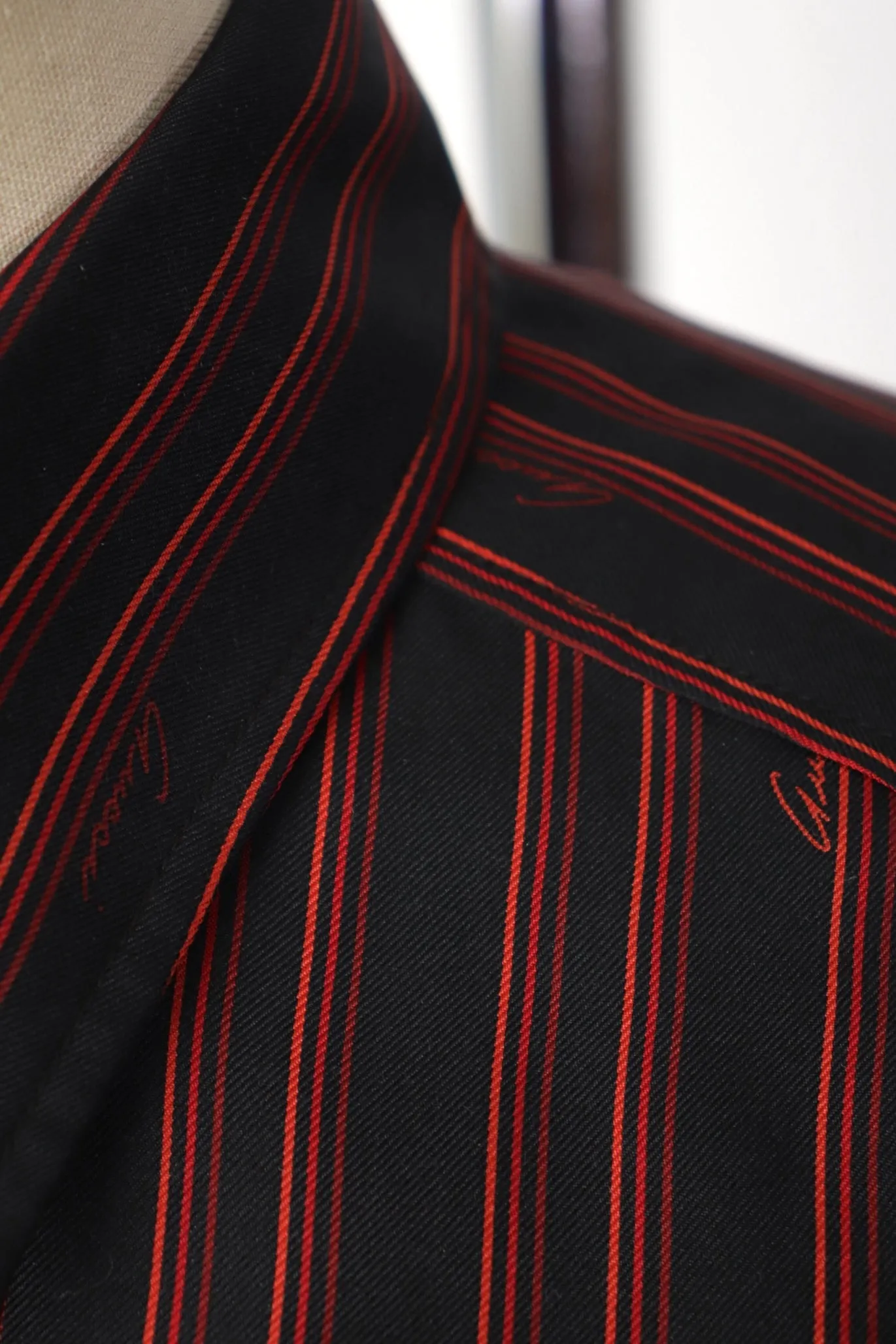 Gucci Silk Pinstriped Logo Shirt