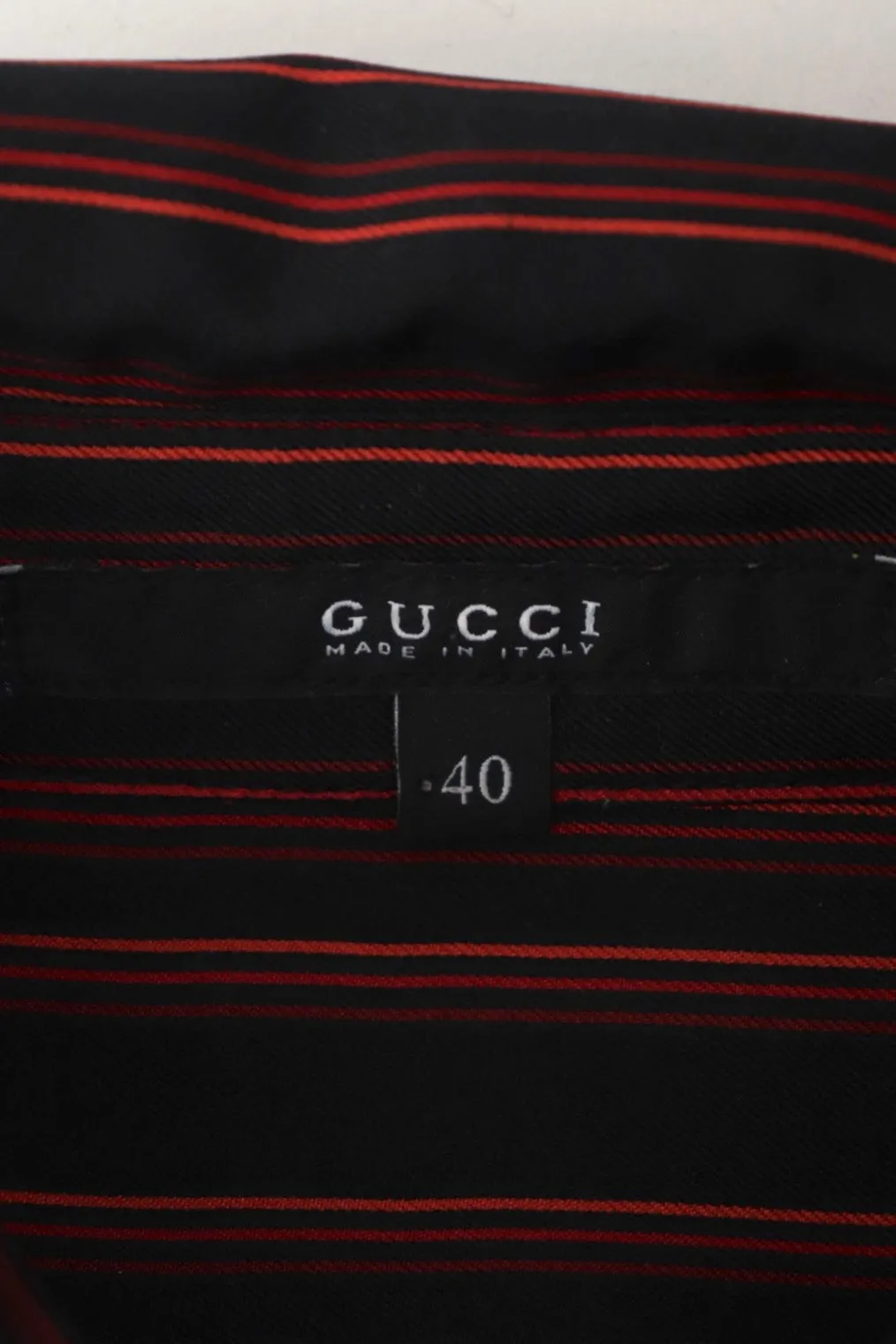 Gucci Silk Pinstriped Logo Shirt