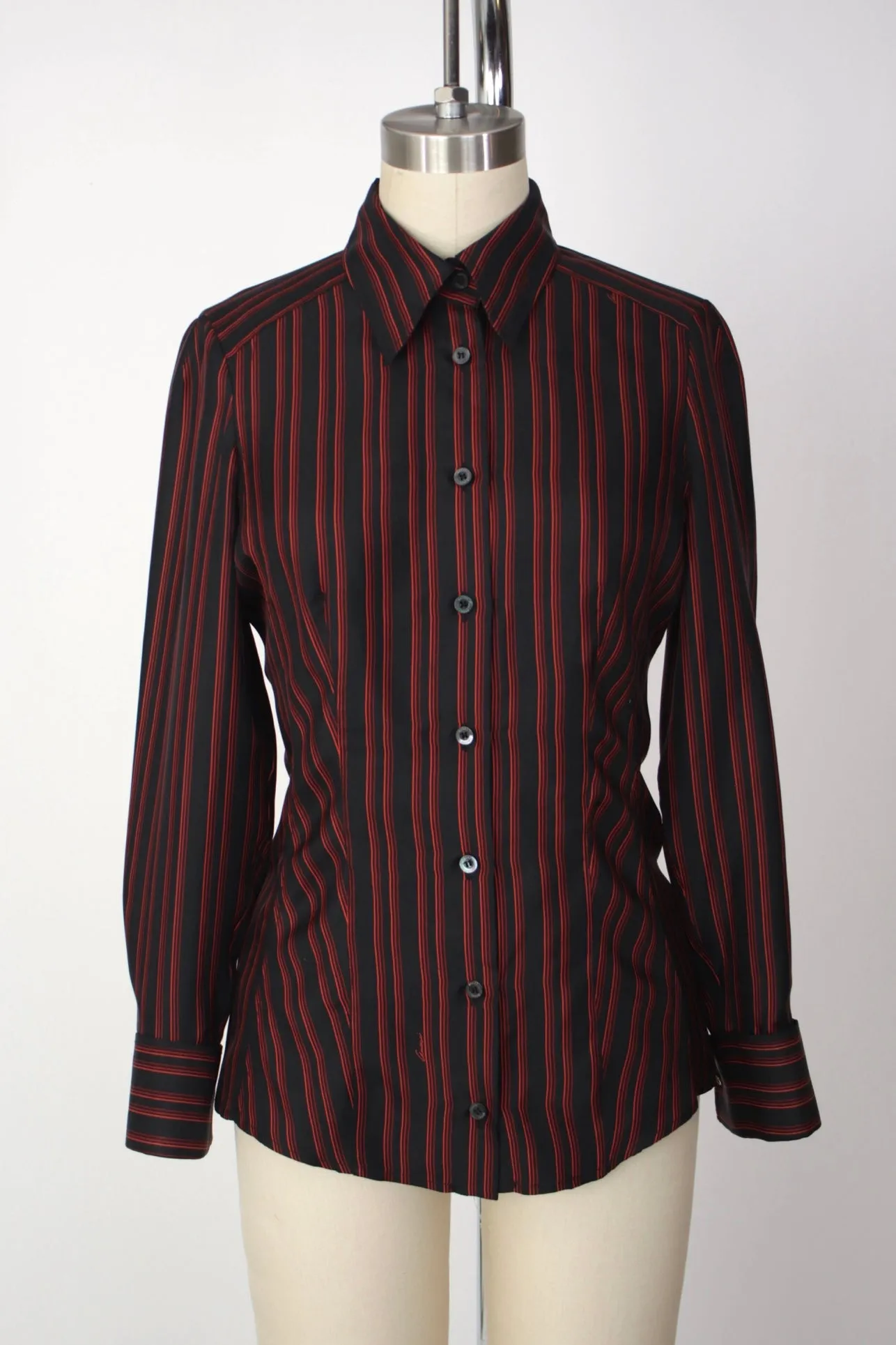 Gucci Silk Pinstriped Logo Shirt