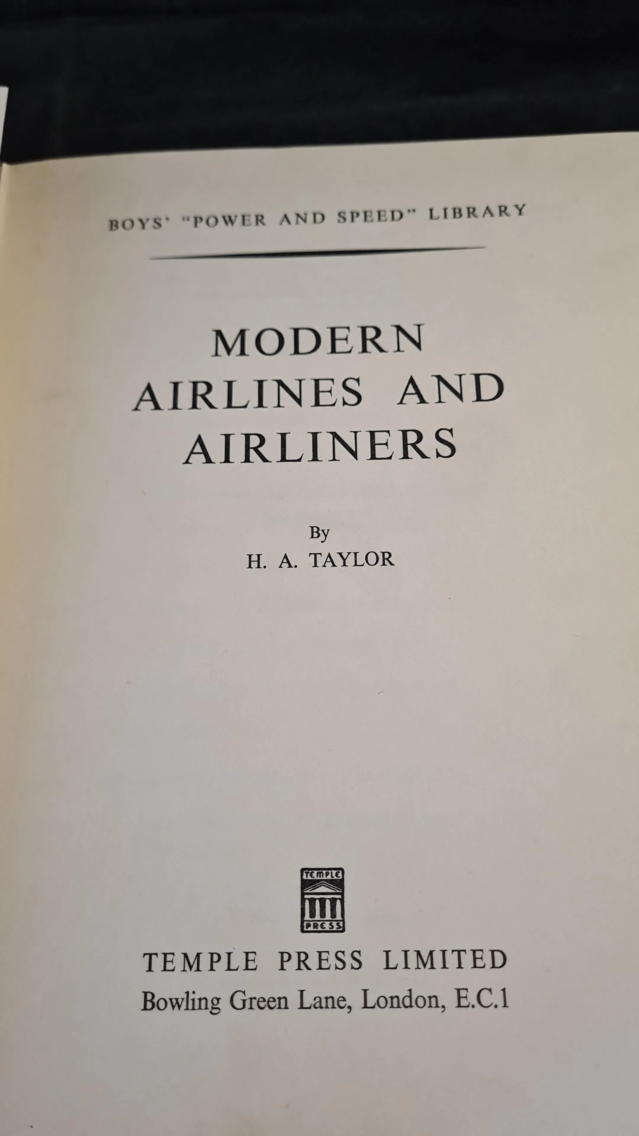 H A Taylor - Modern Airlines and Airliners, Temple Press, 1954