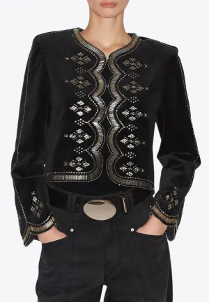Hady Embroidered Velvet Jacket