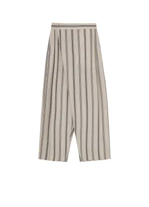 HARD TWISTED STRIPE PLEATED PANTS