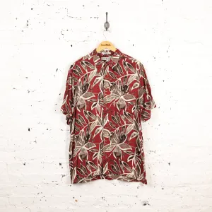 Hawaiian Leaves Print Shirt - Red - L