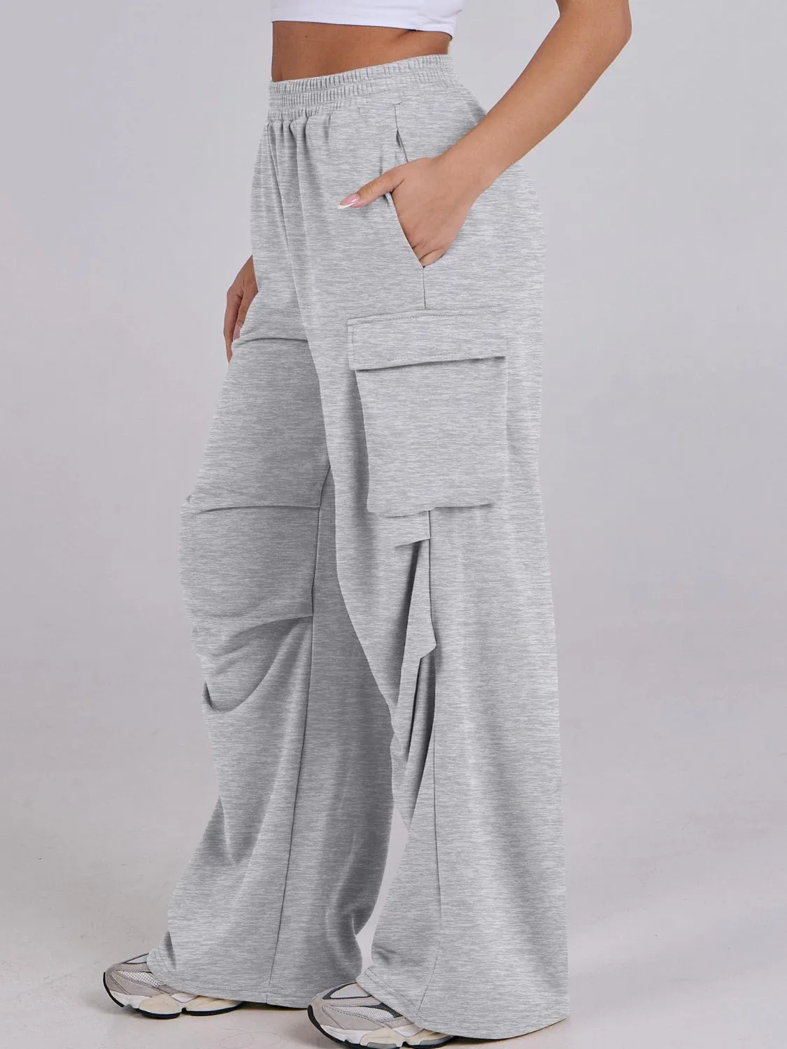 Hazel Blues® |  Elastic Waist Wide Leg Pants with Pockets