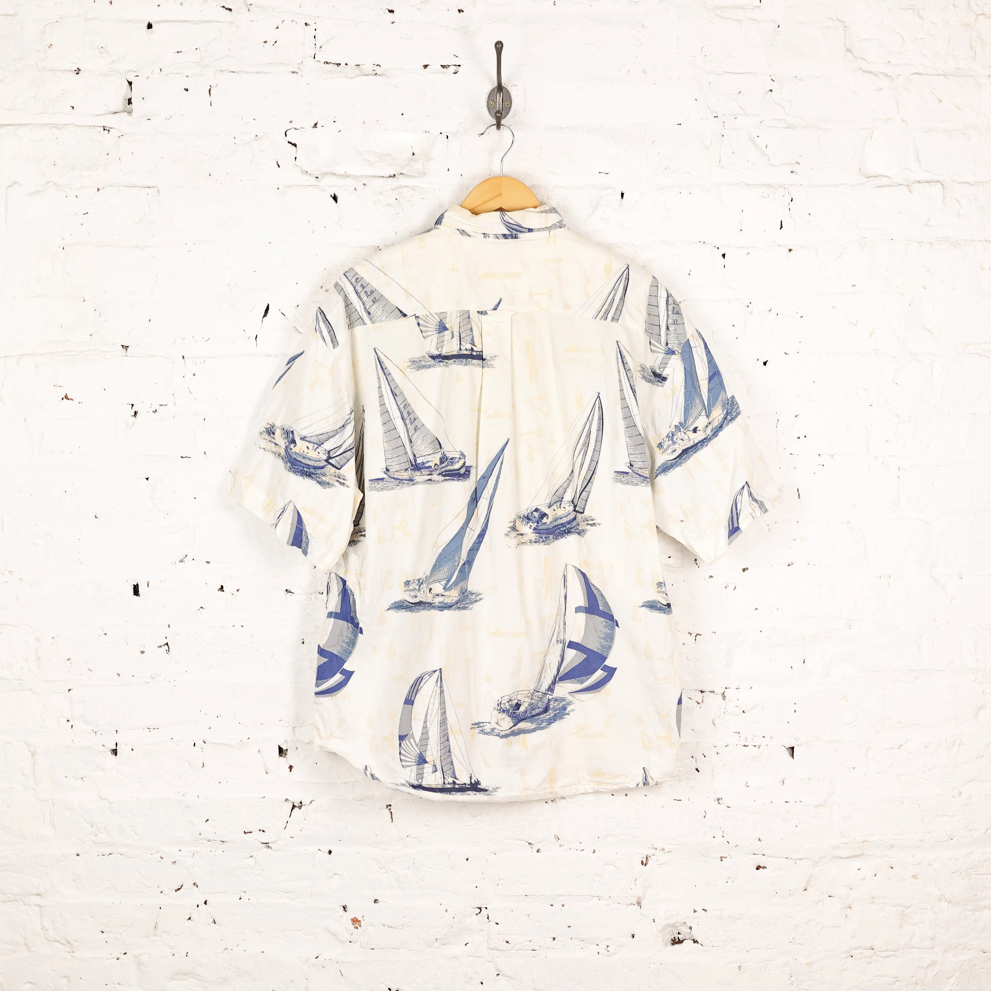 Headlock 90's Boat Pattern Print Shirt - White - L
